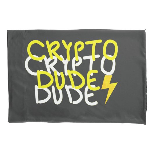 Funky Crypto Man Energy Power Sign Kussensloop (Voorkant)