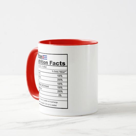 Funky Cubain Nutrition Fact Café Mug (Devant gauche)