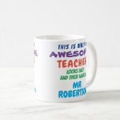 Funky Custom Awesome Enseignant Mug Cadeau (Devant droit)