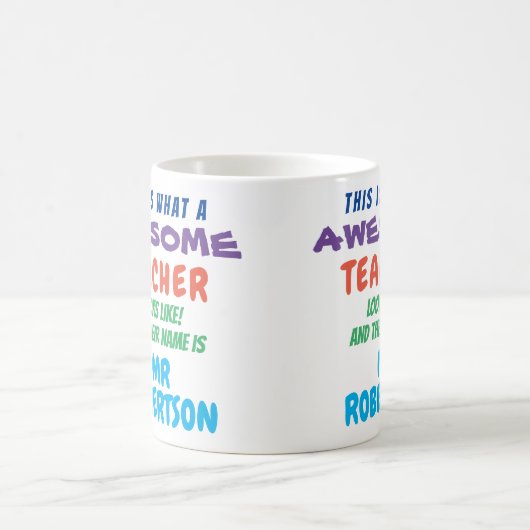 Funky Custom Awesome Enseignant Mug Cadeau (Centre)
