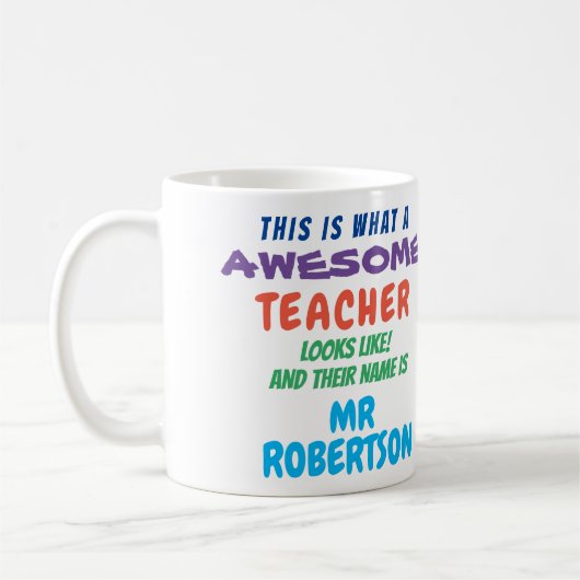 Funky Custom Awesome Enseignant Mug Cadeau (Gauche)