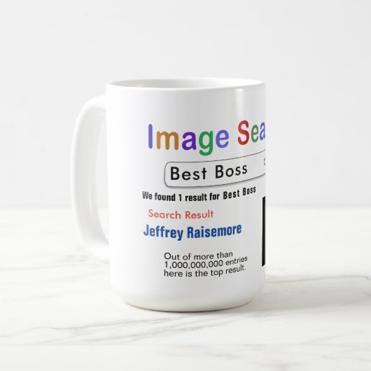 Funky Custom Best Boss Search Gift Mug (Devant gauche)