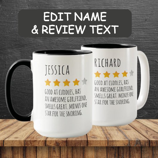 Funky Custom Name 5 Star Review Mug pour elle
