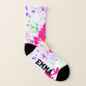 Funky Custom Name Paint Splatter Sokken (Rechts - buiten)