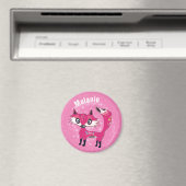 Funky Cute Pink Fox aangepast Magneet (Insitu (Vaatwasser))