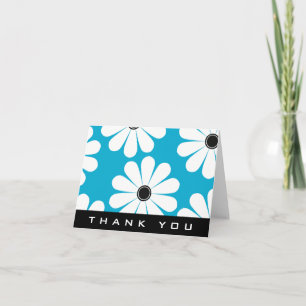 Funky Daisies (Blauw) Bedankt Card