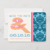 Funky  Damask Photo Wedding Save the Date (Achterkant)