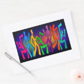 Funky Dancers Rechthoekige Sticker (Envelop)