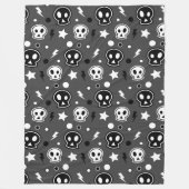 Funky Dark Skull Pattern Fleece Deken (Voorkant)