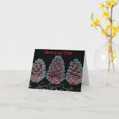 Funky dennenappels Yule Kaart (Gele Bloem)