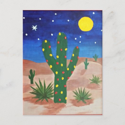 Funky Desert Kerstmis Briefkaart (Voorkant)