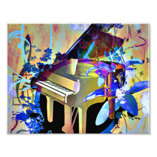 Funky Digitally Colored Piano Foto Afdruk