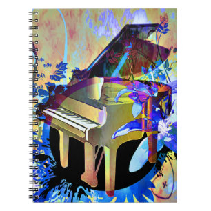 Funky Digitally Colored Piano Notitieboek