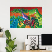 Funky Dinosaur Band Poster (Thuiskantoor)