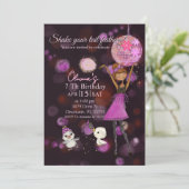 Funky Disco Chicken Girl Birthday Invitation (Debout devant)