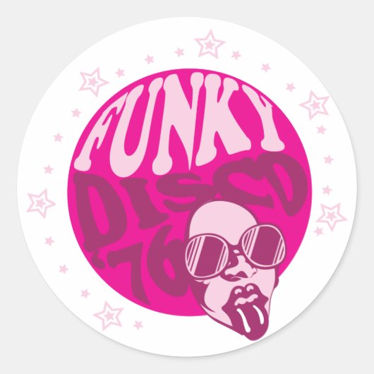 Funky Disco Ronde Sticker (Voorkant)