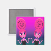 Funky Diva Twins Magnet Magneet (Voorkant / Achterkant)