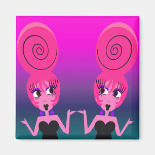 Funky Diva Twins Magnet Magneet