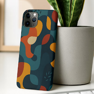 Funky donkere kleuren amorfe vormen kunstpatroon iPhone 11 pro max hoesje