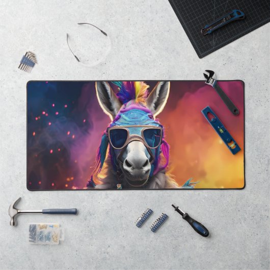 Funky Donkey Blue Glasses Bureaumat (Werkstation)