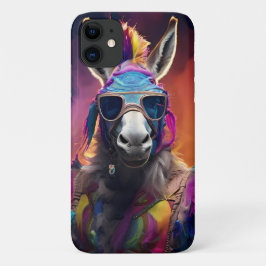 Funky Donkey Blue Glasses iPhone 11 Hoesje