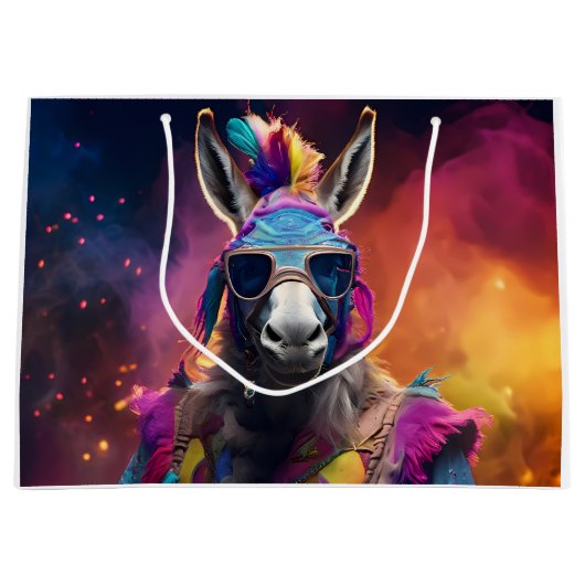 Funky Donkey Blue Glasses Groot Cadeauzakje (Voorkant)