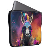 Funky Donkey Blue Glasses Laptop Sleeve (Voorkant Rechts)