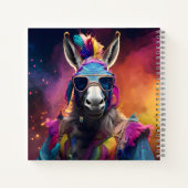 Funky Donkey Blue Glasses Notitieboek (Achterkant)