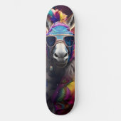 Funky Donkey Blue Glasses Skateboard (Voorkant)