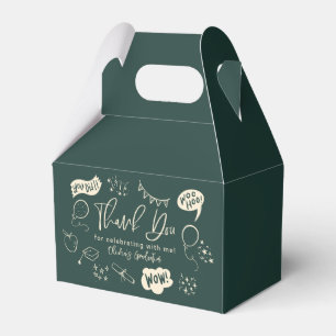 Funky Doodle Graduation Party Groen Bedankdoosjes