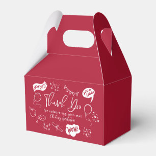 Funky Doodle Graduation Party Rood Bedankdoosjes