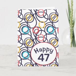 Funky Doodles voor 47e verjaardag Kaart
