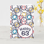 Funky Doodles voor 63rd Birthday Kaart (Gele Bloem)