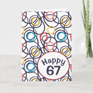 Funky Doodles voor 67th Birthday Kaart