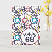 Funky Doodles voor 68ste verjaardag Kaart (Gele Bloem)