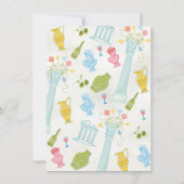 Funky Drawn Italiaanse bruid bruidegom op scooter  Kaart (Achterkant)