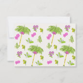 Funky Drawn Tropical Destination RSVP kaarten (Achterkant)