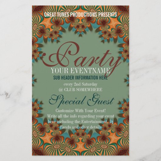Funky Earthy Modern Social Party Ready Made Flyer (Voorkant)
