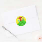 Funky Easter Ronde Sticker (Envelop)