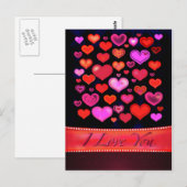Funky eclectische harten I LOVE YOU Briefkaart (Voorkant / Achterkant)