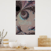 Funky Edgy Metallic Fractal Abstract voegt een cit Poster (Keuken)