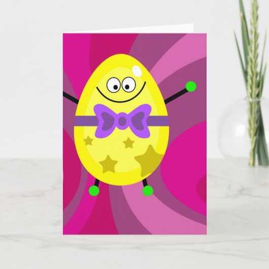 Funky Egg Feestdagen Kaart (Voorkant)