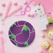 Funky eggplant papieren bordje (Feest)