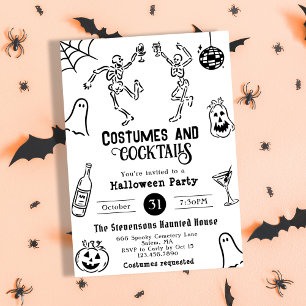 Funky eigenzinnige grillige hand getrokken Hallowe Kaart