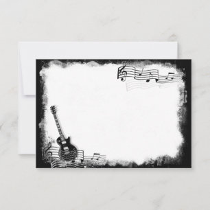 Funky Electric Guitar Flat Dank je wel Notitiekaartje