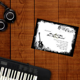 Funky Electric Guitar Music Wedding Invitation Kaart
