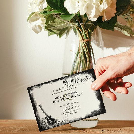 Funky Electric Guitare Music Faire-part de mariage