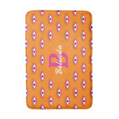 Funky Evil Eye Pattern Burnt Sinaasappel Monogram  Badmat (Voorkant Verticaal)