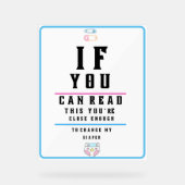 Funky Eye Test Chart Changer ma couche (Recto)