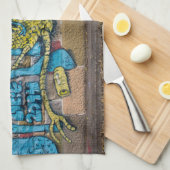 Funky Fantasy Horned Owl Graffiti Theedoek (Quarter Fold)